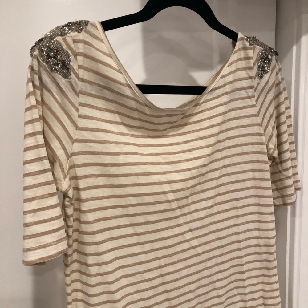 Stripe shirt with embellished shoulders!